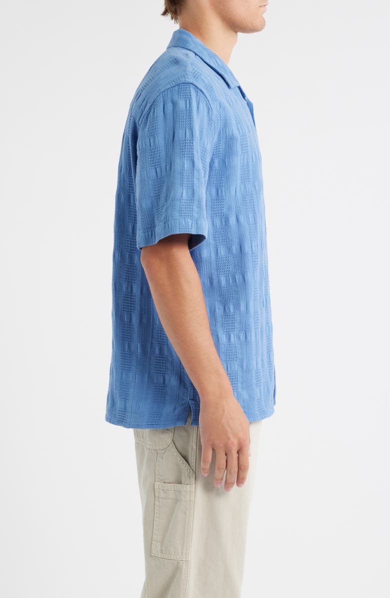 Wax London Didcot Seersucker Camp Shirt, Alternate, color, Mid Blue