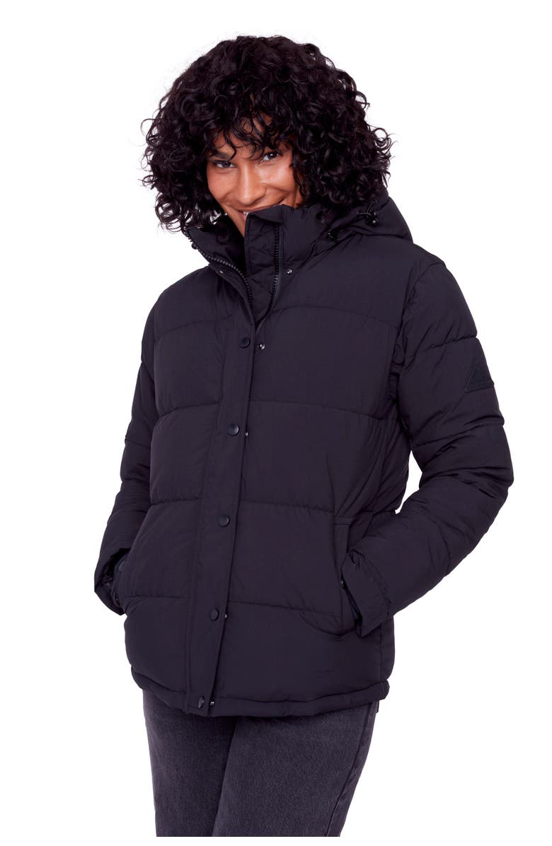 Alpine North FORILLON - Vegan Down Short Quilted Puffer Jacket, Alternate, color, Black