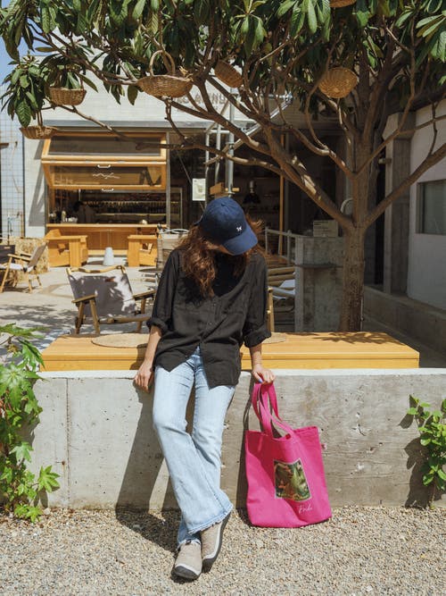Lost Pattern Nyc "i Am My Own Muse By Frida" Cotton Tote Bag In Pink