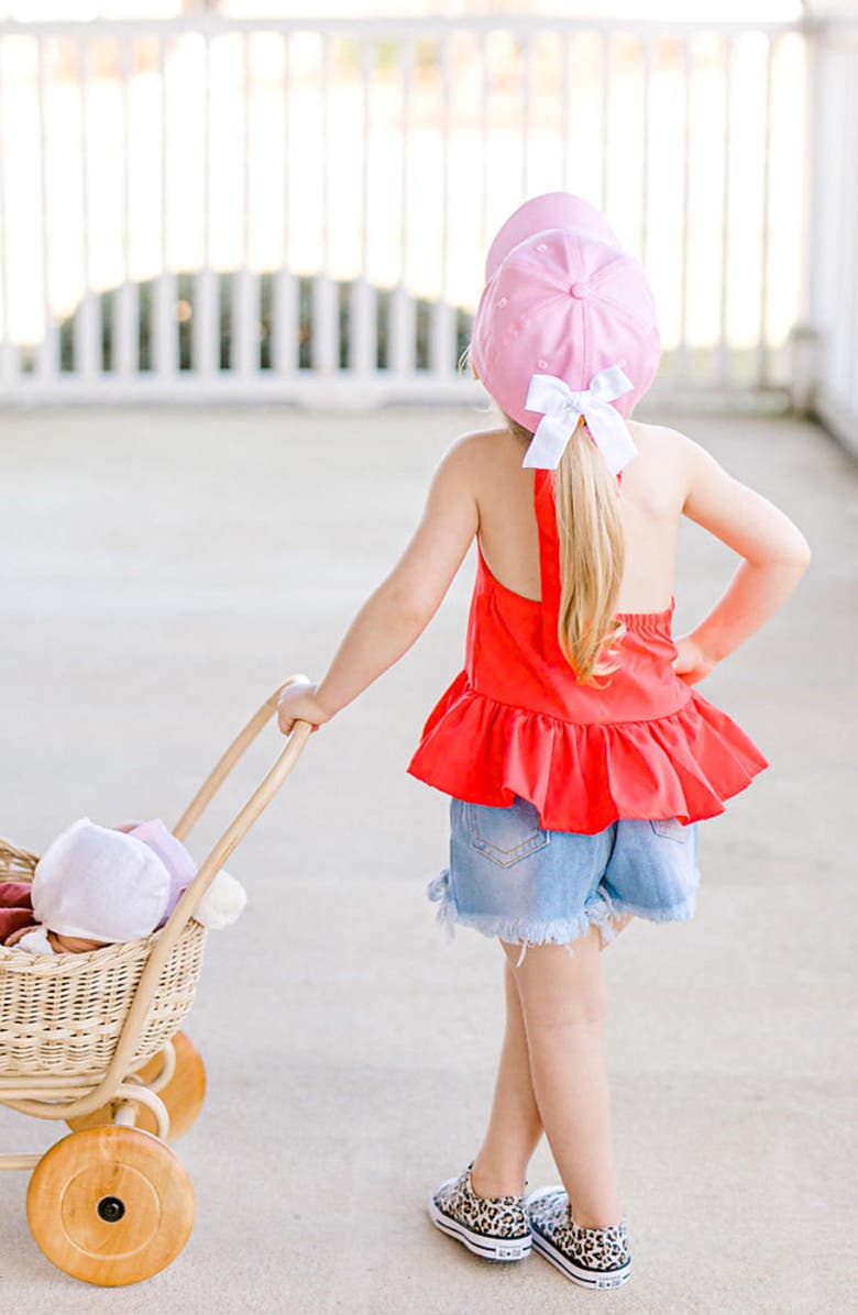 Bits & Bows Little Sister Twill Bow Baseball Hat, Alternate, color, Pink