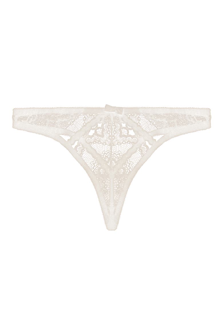 Natalia Lace G-String Thong, Alternate, color, ALABASTER