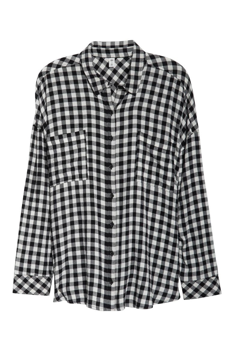 Plaid Boyfriend Shirt, Alternate, color, BLACK LOREN CHECK