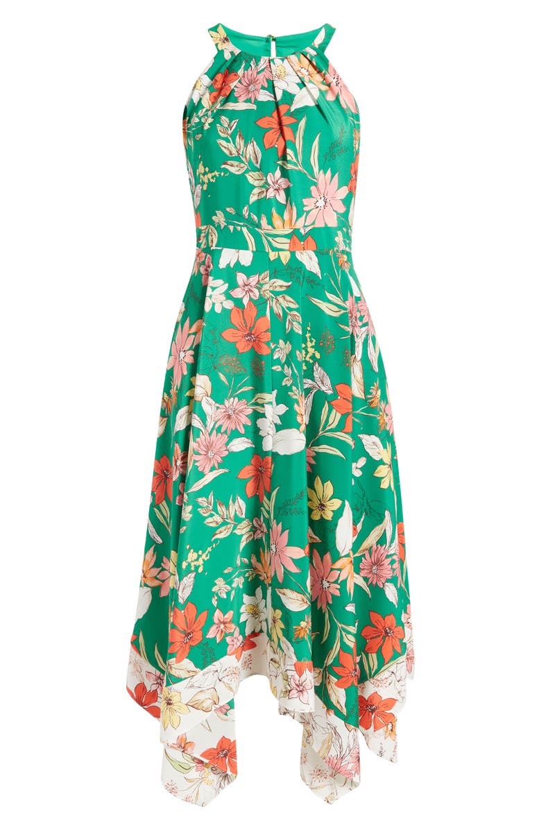 Vince Camuto Floral Handkerchief Hem Midi Sundress, Alternate, color, 
