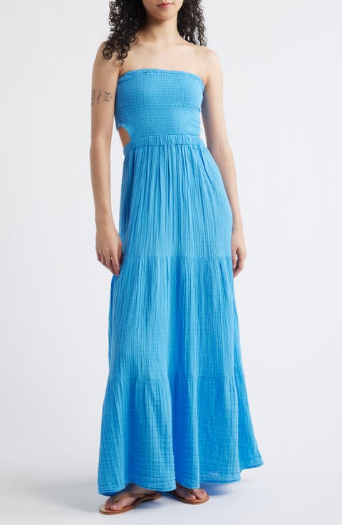 Premium Surf Strapless Cutout Maxi Dress