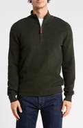 SOUL OF LONDON Mock Neck Quarter Zip Cotton Sweater