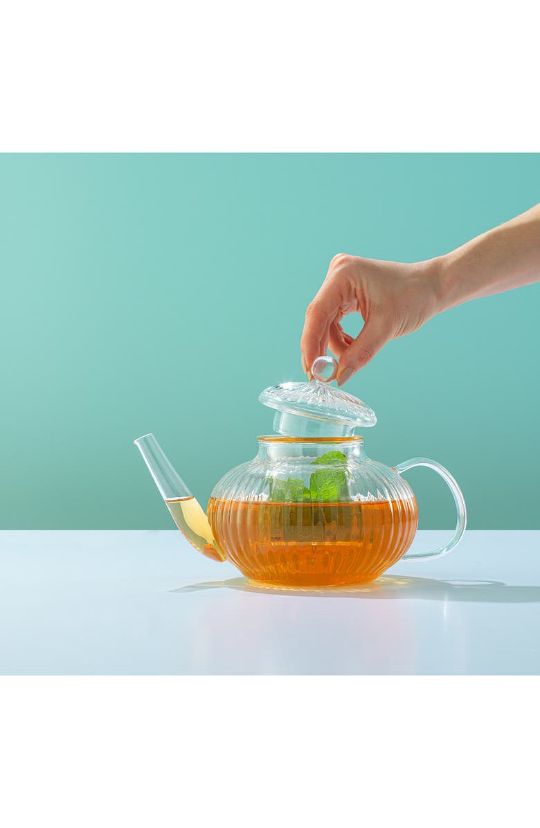 JoyJolt Fluted Glass Tea Kettle, Alternate, color, Clear