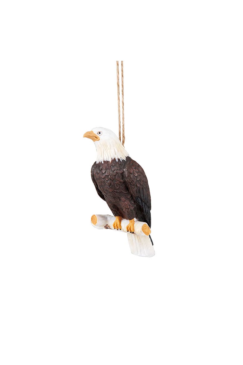 Patriotic American Bald Eagle Christmas Tree Ornament 4", Main, color, Brown