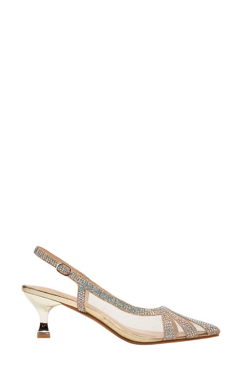 Lady Couture Macy Mesh Rhinestone Slingback Pump In Gold