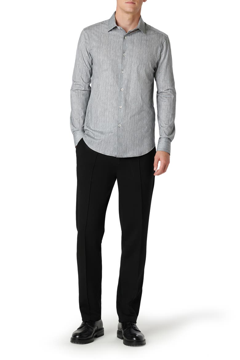 James OoohCotton® Chambray Print Button-Up Shirt, Alternate, color, BLACK