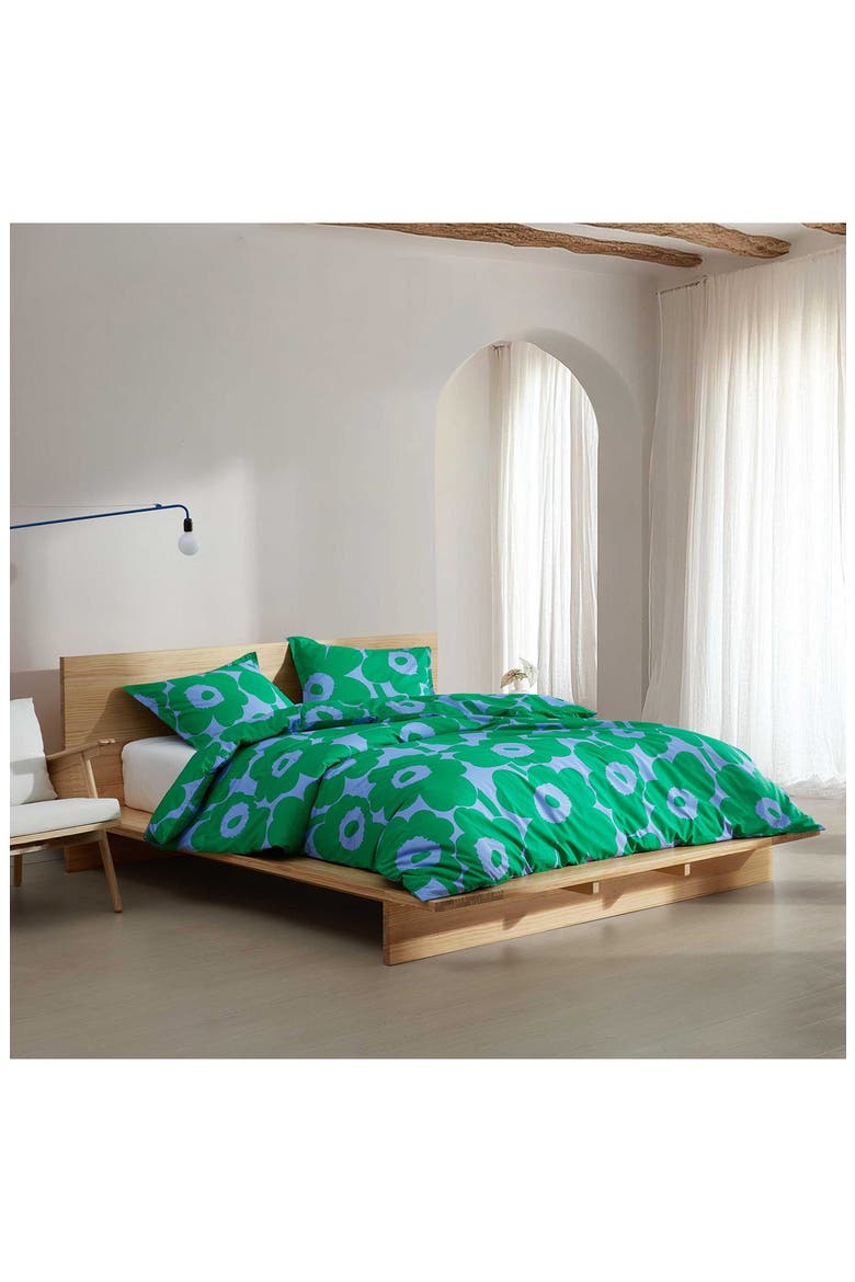 Unikko Cotton Percale Duvet Cover & Shams Set, Alternate, color, MEDIUM / DARK GREEN