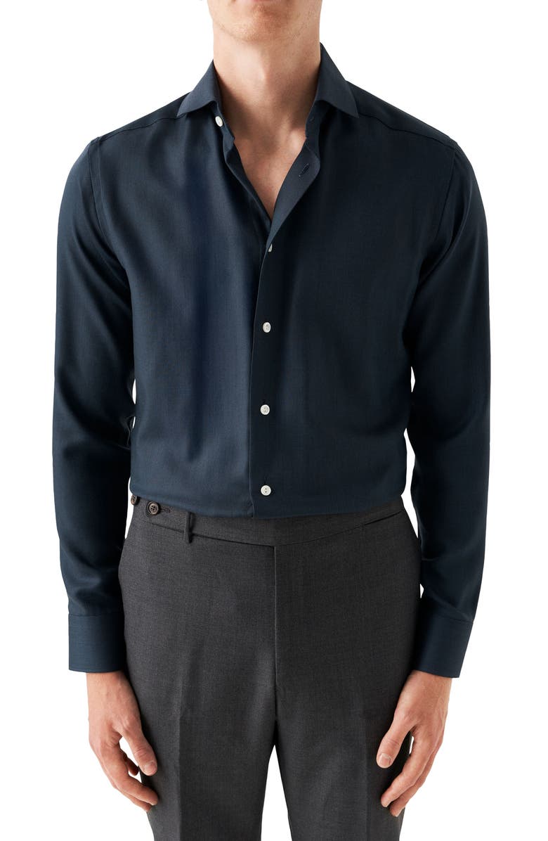 Eton Slim Fit Merino Wool Dress Shirt, Main, color, 