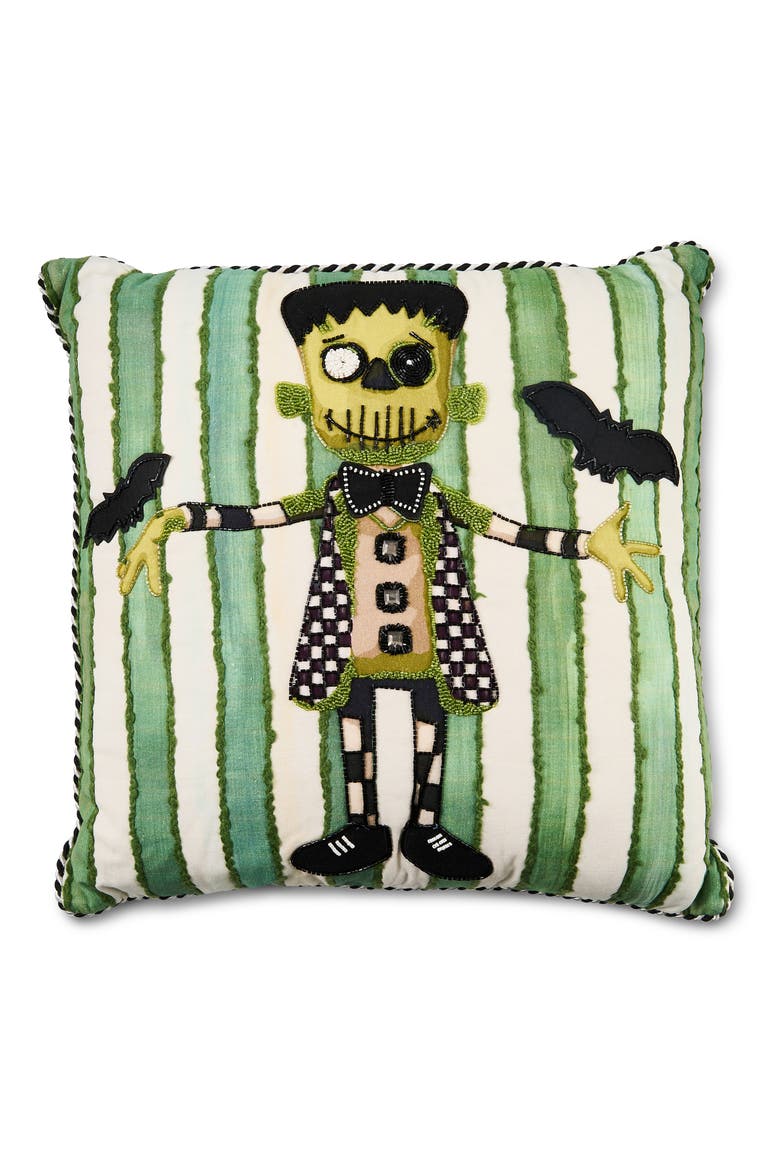 Frankenstein Throw Pillow, Main, color, GREEN