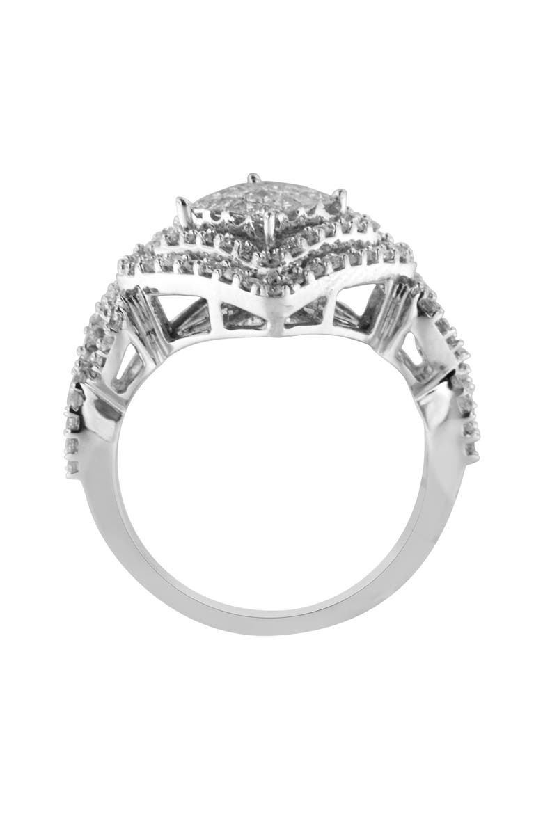 14KT White Gold Diamond Composite Ring, Alternate, color, White