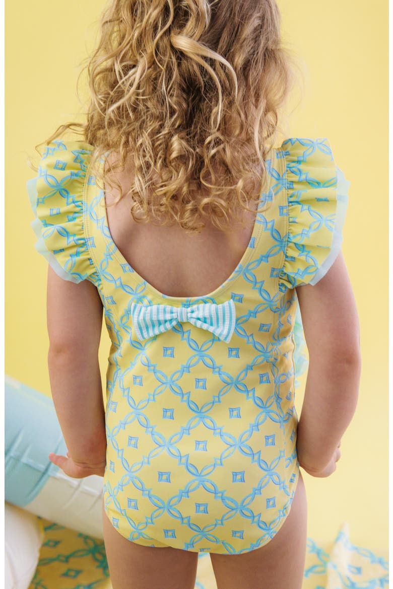 Kids' Banana Coastal Cham UPF 50+ One-Piece Swimsuit, Alternate, color, YELLOW