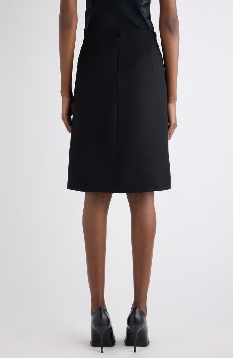 Balenciaga Wool Twill A-Line Midi Skirt, Alternate, color, 1000 Black