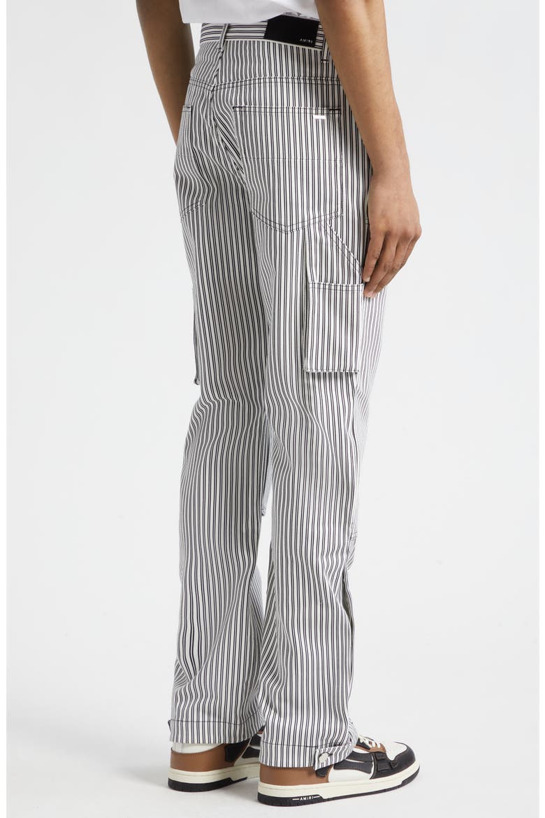 Motors Stripe Cotton Carpenter Pants, Alternate, color, BLACK/ WHITE