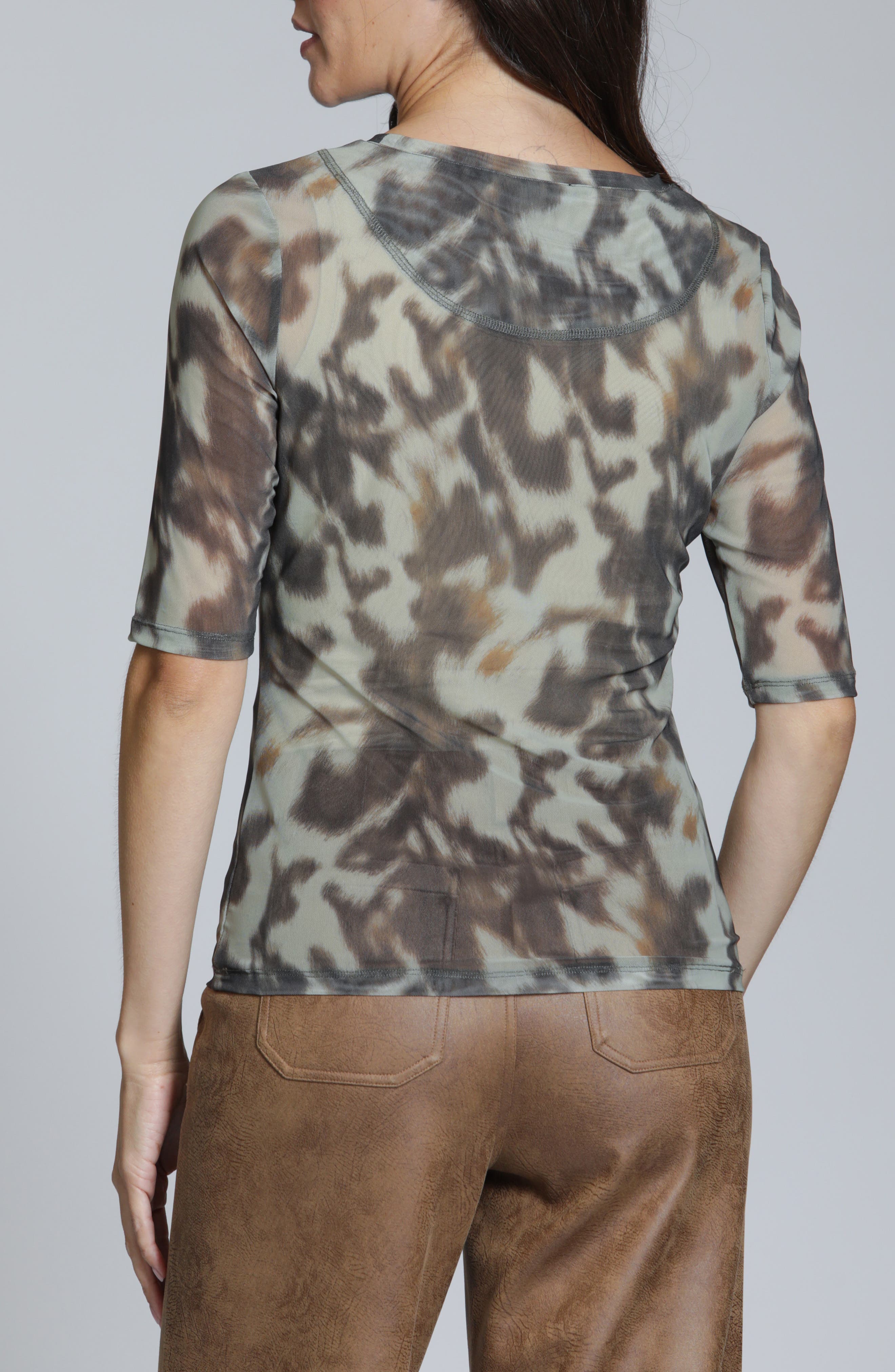 Animal Print Mesh Top - image 2