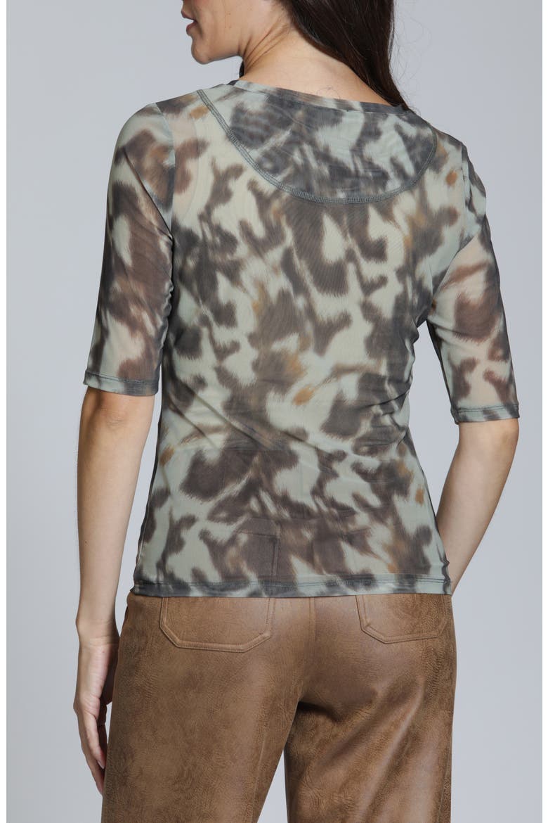 Animal Print Mesh Top, Alternate, color, BROWN MULTI
