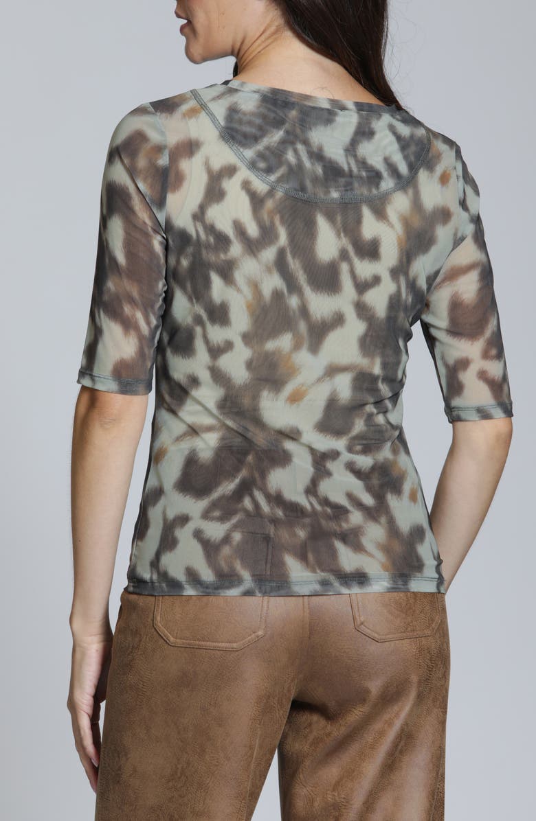 APNY Animal Print Mesh Top, Alternate, color, Brown Multi