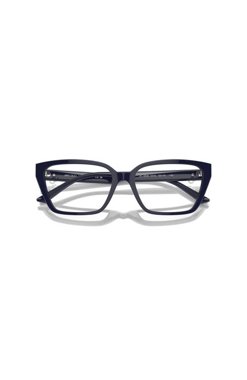 Jimmy Choo 53mm Cat Eye Optical Glasses In Blue