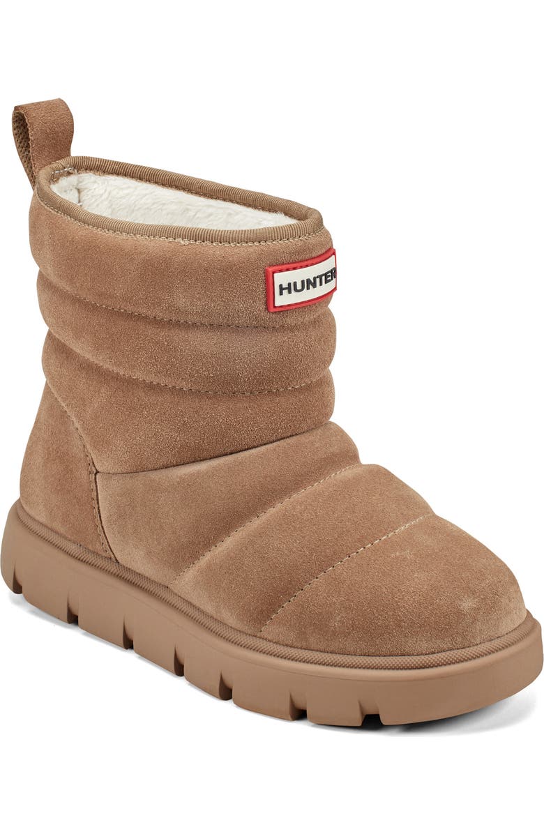 Hunter Kids' Cuddle Lug Sole Insulated Waterproof Snow Boot, Main, color, Tan/ Tan