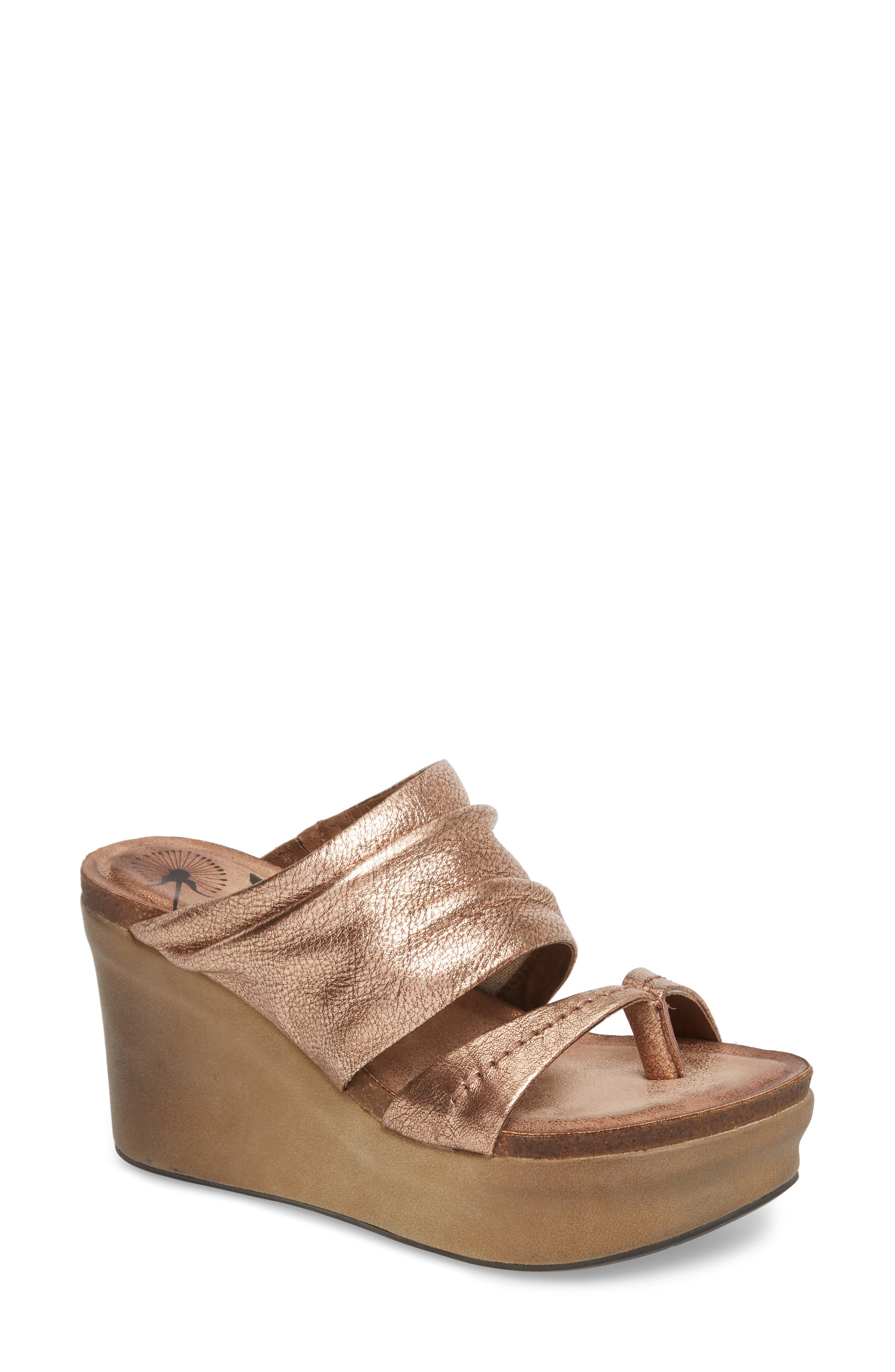 Tailgate Platform Wedge Mule, Main, color, COPPER LEATHER
