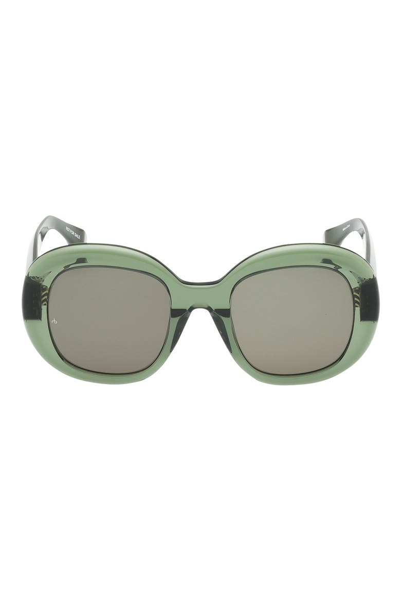 52mm Round Sunglasses, Main, color, CRYSTAL OLIVE / GREEN LENSES