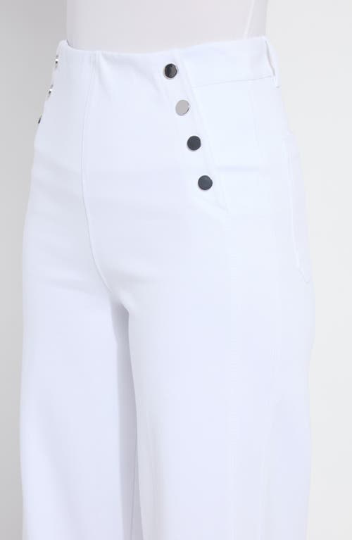 Lyssé Mallory Sailor High Waist Wide Leg Jeans In White In White