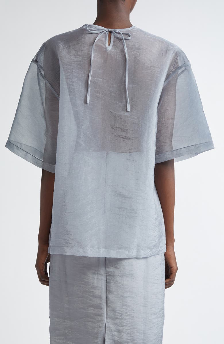 Cecilie Bahnsen Asra Floral Appliqué Oversize Sheer Organza Top, Alternate, color, 