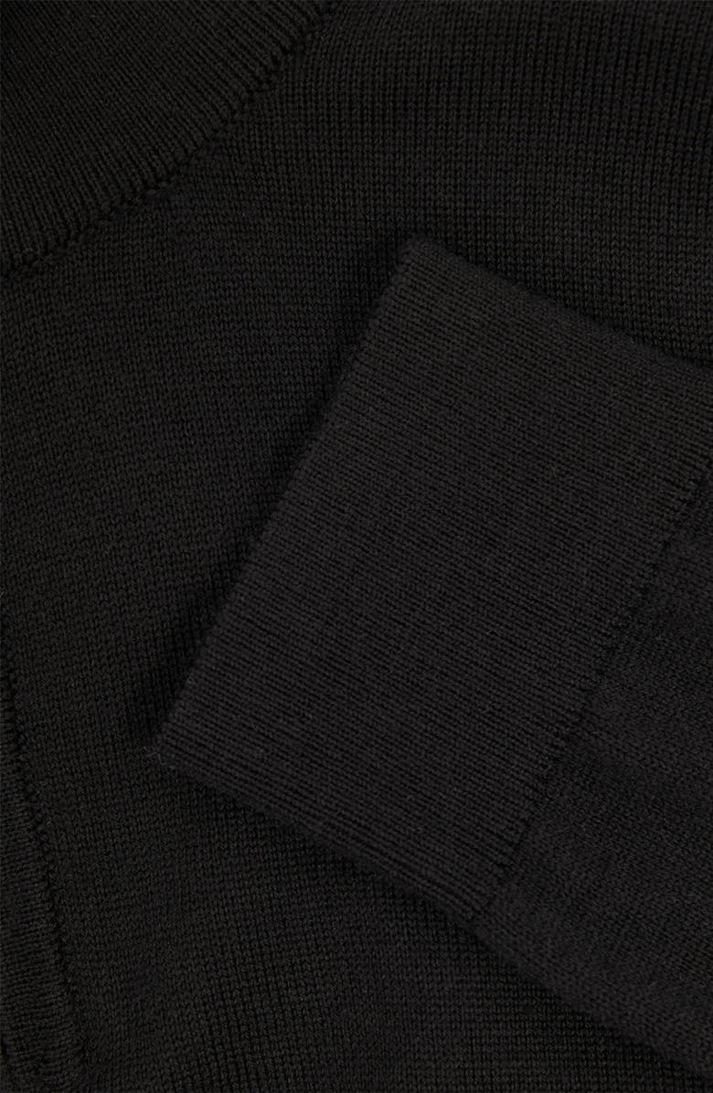 Reiss Kids' Blackhall Quarter Zip Wool Sweater, Alternate, color, Black