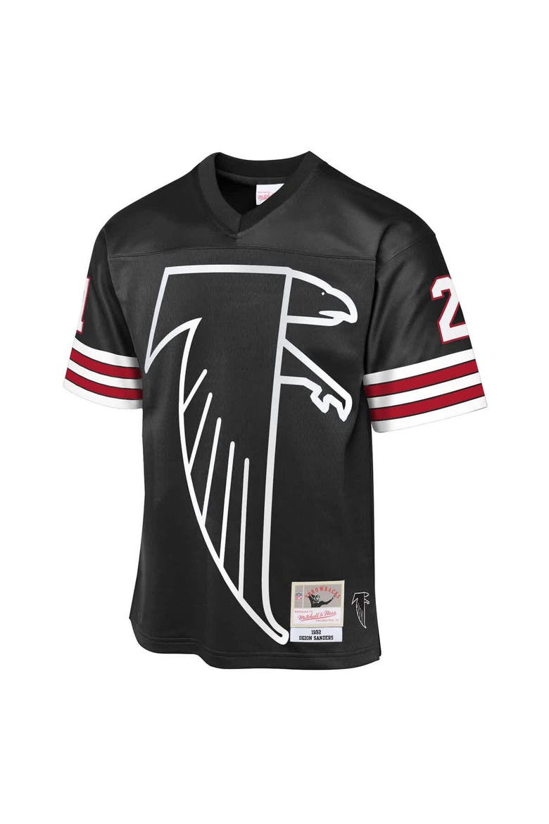 Youth Mitchell & Ness Deion Sanders Black Atlanta Falcons 1992 Throwback Fashion Jersey, Alternate, color, Black