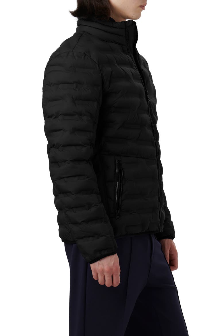 Quilted Bomber Jacket, Alternate, color, BLACK