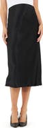 Ripe Maternity Crystal Satin Midi Maternity Skirt