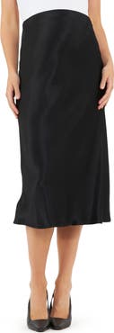 Ripe Maternity Crystal Satin Midi Maternity Skirt