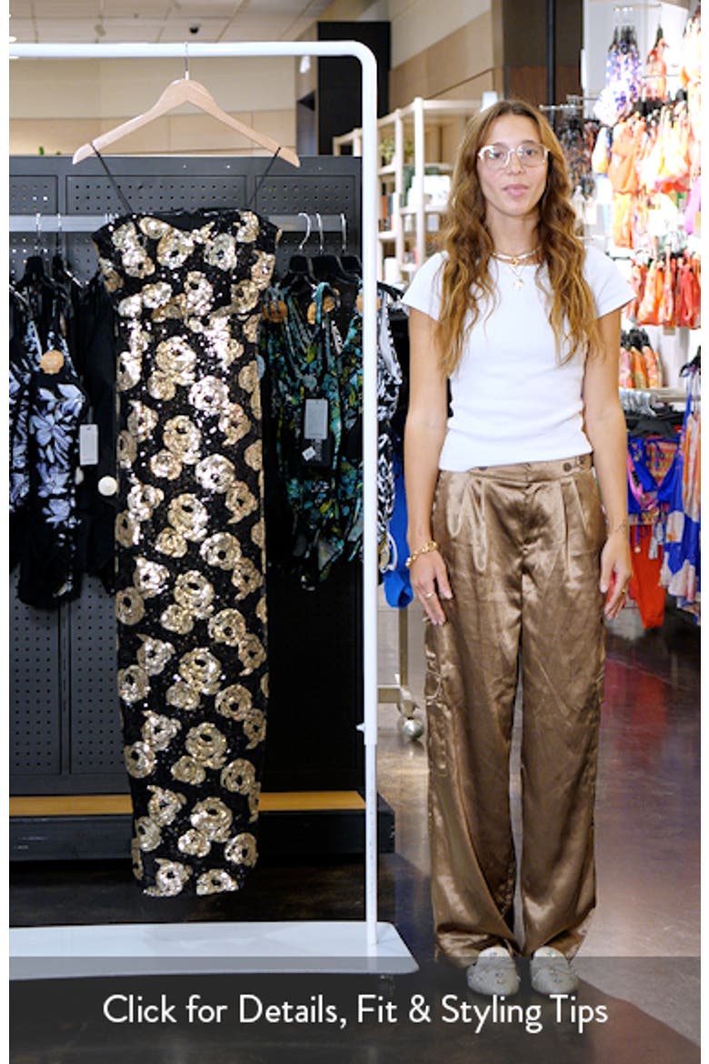 Floral Sequin Strapless Gown video