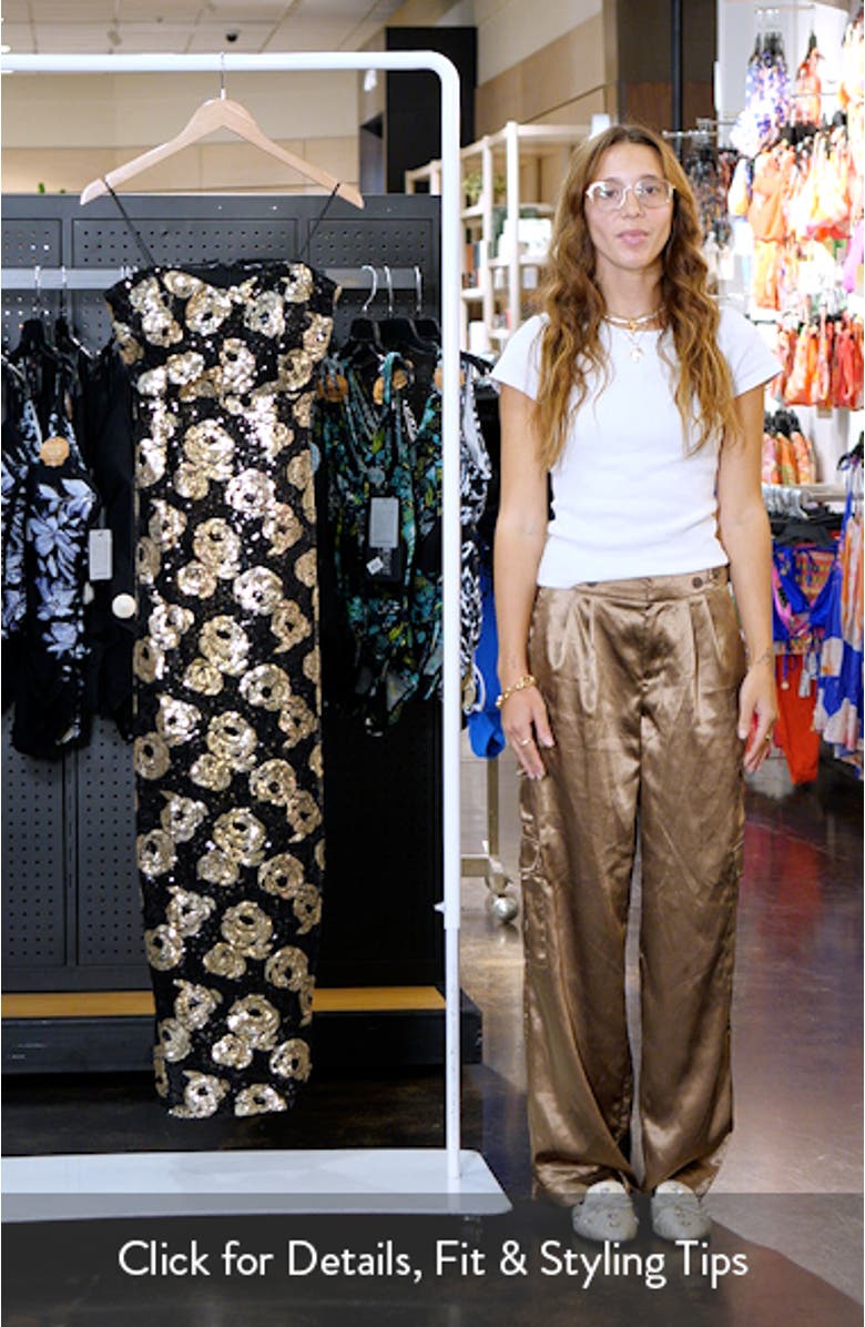 Floral Sequin Strapless Gown, sales video thumbnail