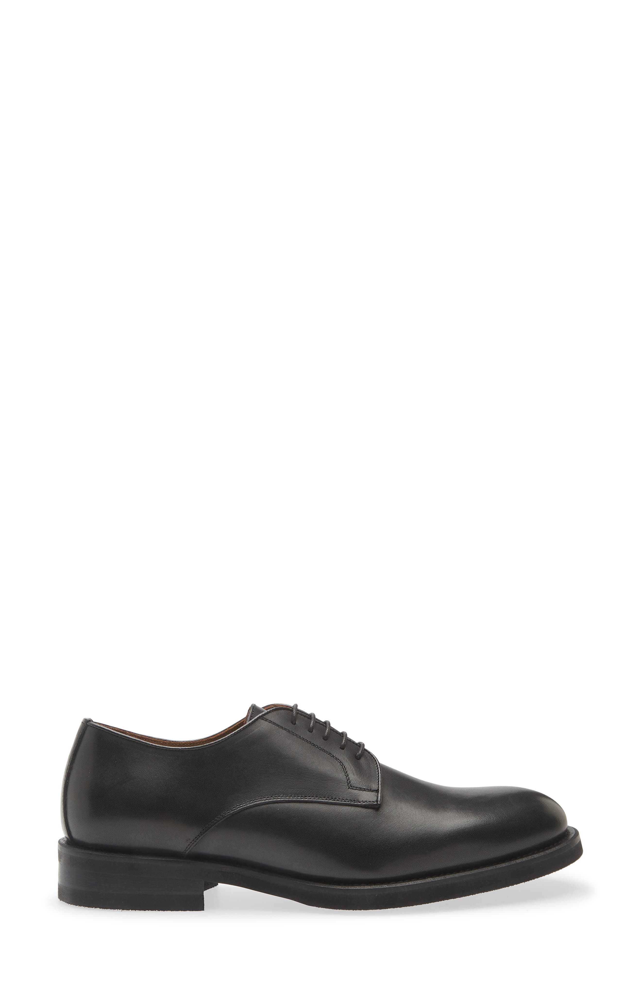Italian Collection Collodi Plain Toe Blucher Derby, Alternate, color, BLACK SMOOTH LEATHER
