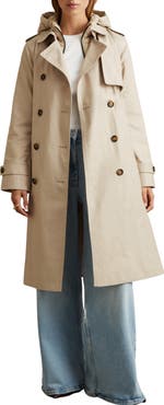 Reiss Azura Trench Coat with Removable Quilted Hood