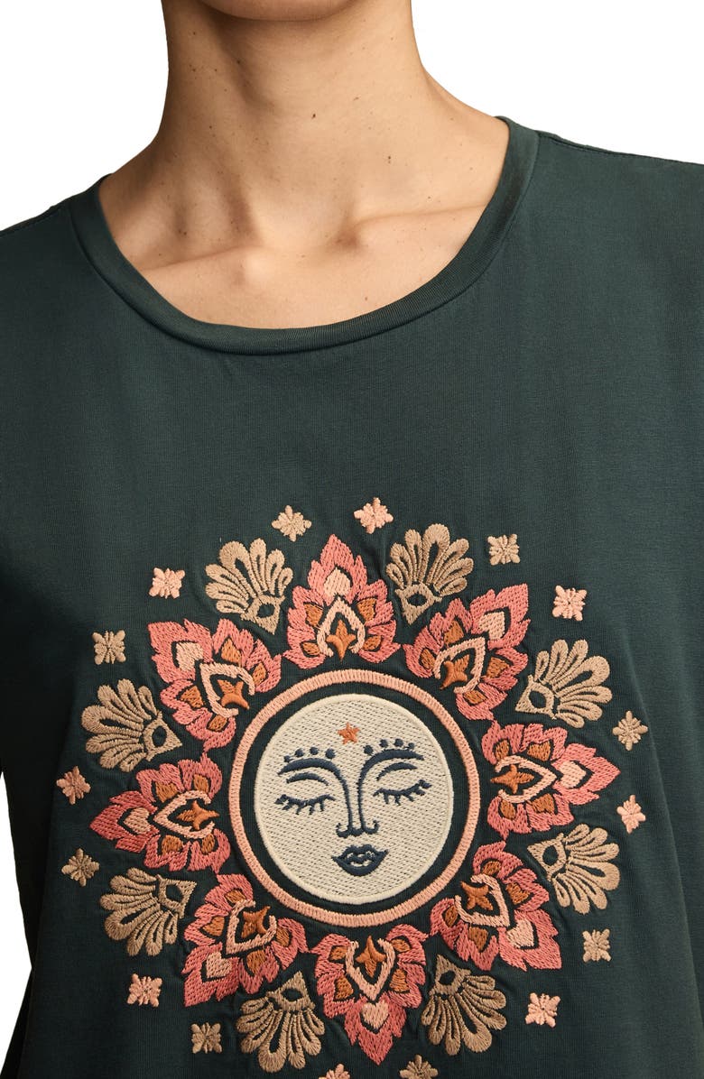 Lucky Brand Embroidered Sun Cotton Graphic T-Shirt, Alternate, color, Midnight Navy