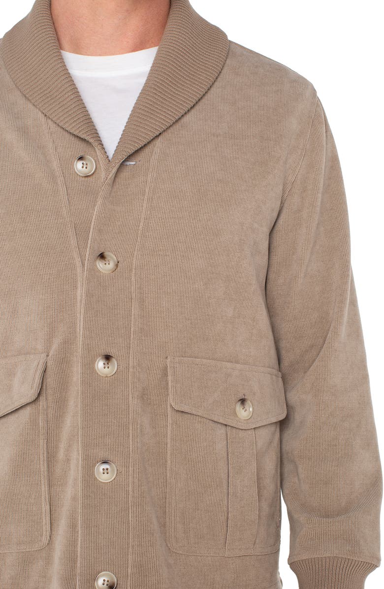 Liverpool Los Angeles Shawl Collar Corduroy Jacket, Alternate, color, Taupe