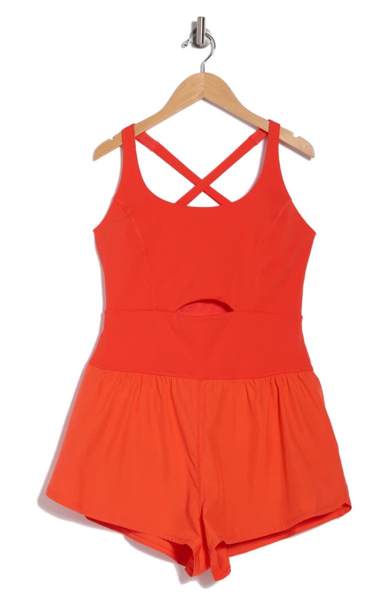 Free People FP Movement Righteous Runsie Romper, Alternate, color, Flame