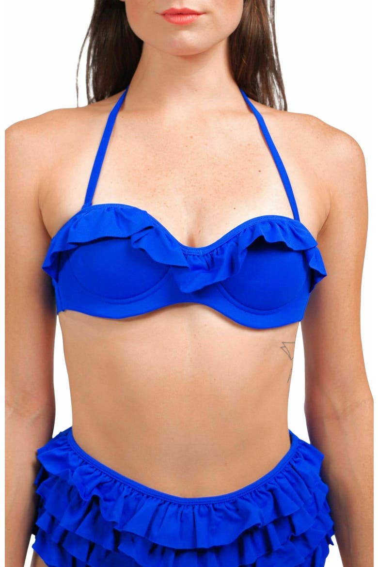 Ruby Ruffle Bikini Bra, Alternate, color, Royal Blue