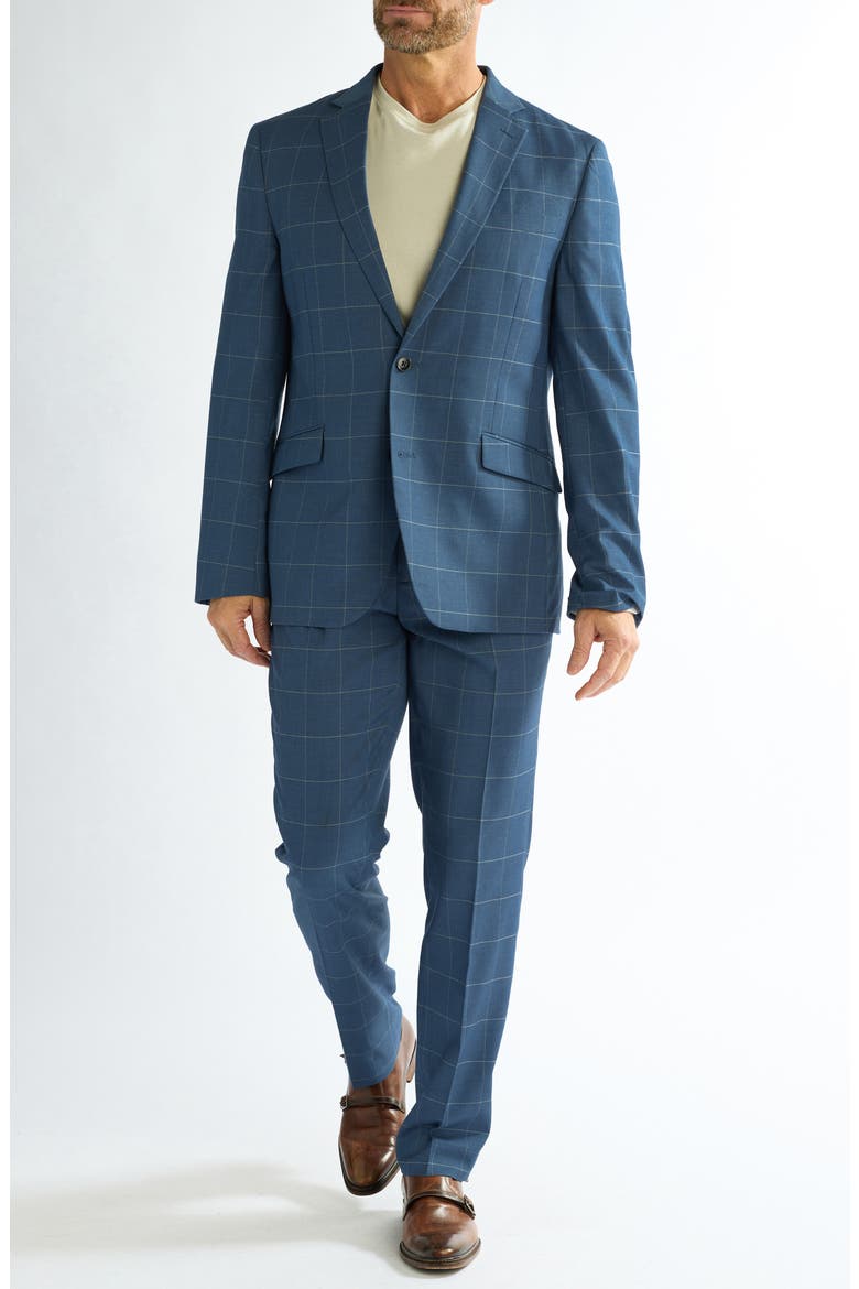 Blue Windowpane Suit, Main, color, BLUE
