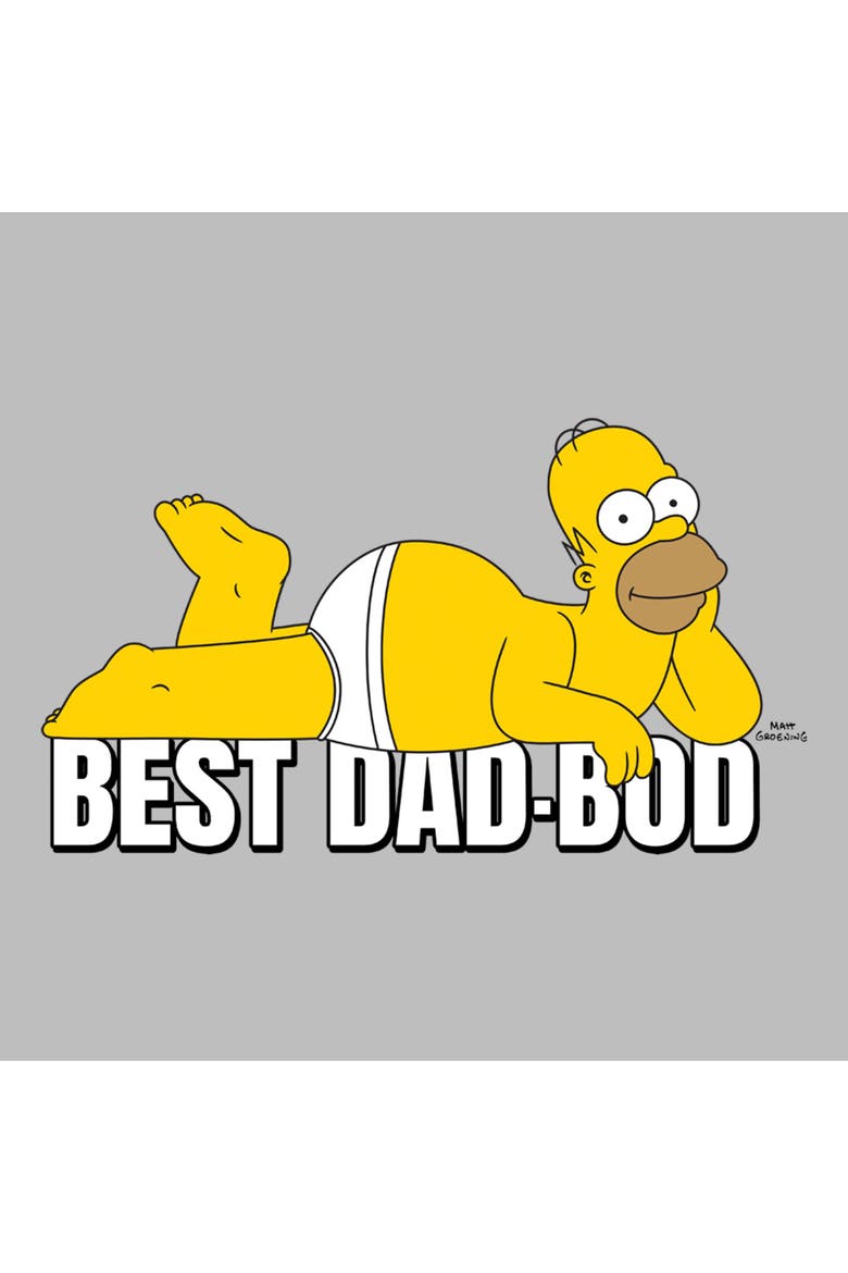 Men's The Simpsons Best Dad Bod Pose  Graphic T-Shirt, Alternate, color, Sport Grey