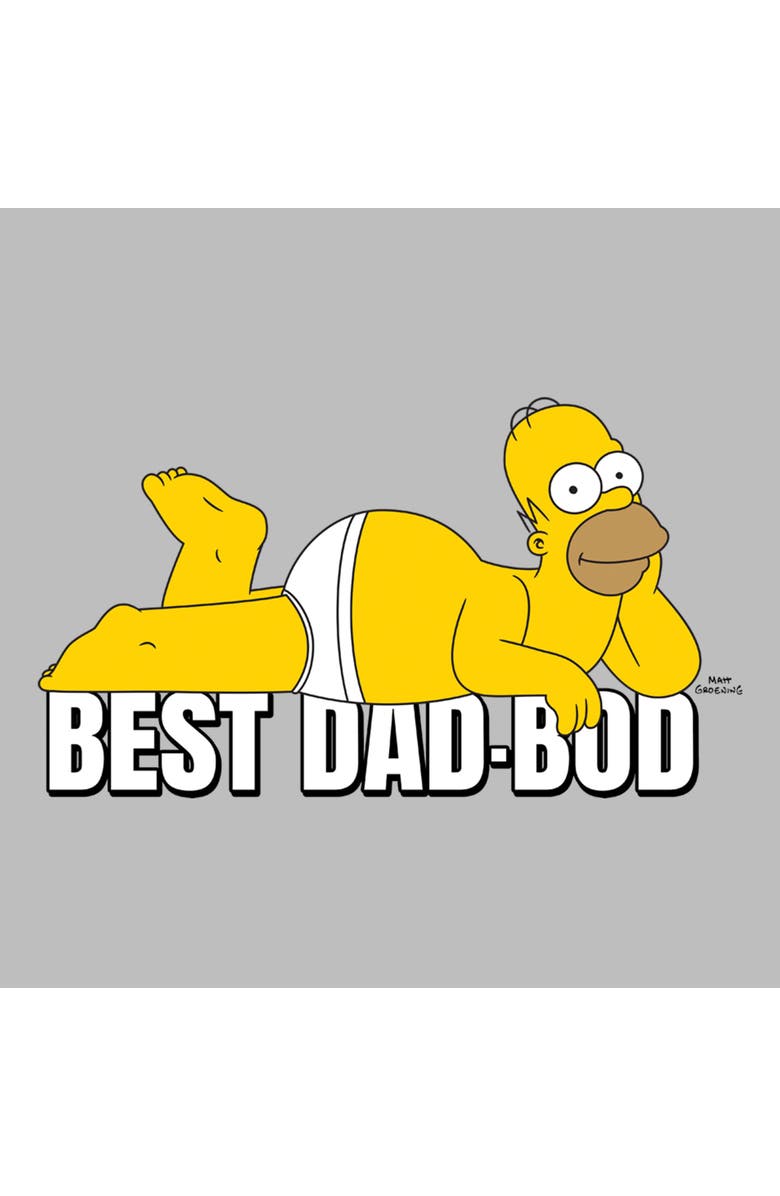 The Simpsons Men's The Simpsons Best Dad Bod Pose  Graphic T-Shirt, Alternate, color, Sport Grey