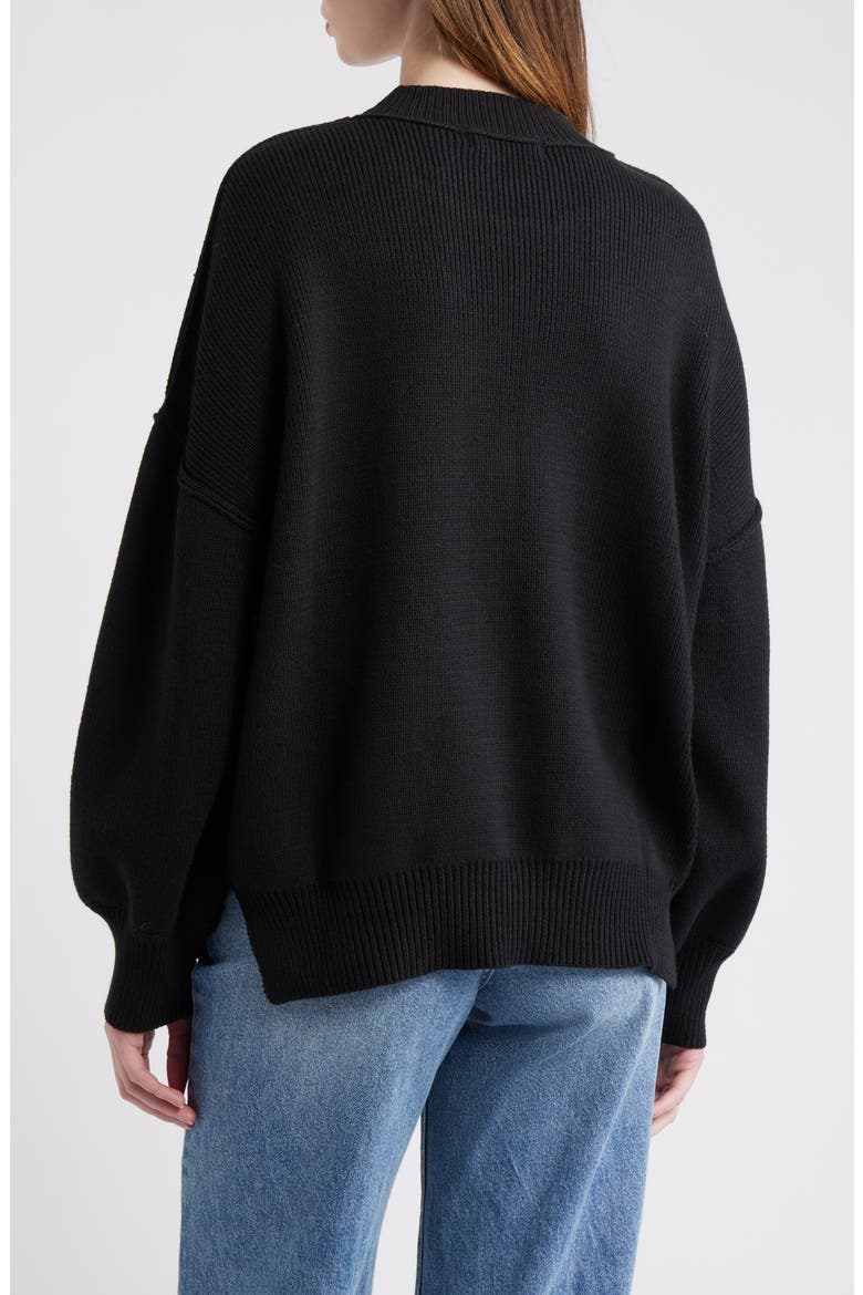 Oversize Rib Sweater, Alternate, color, BLACK