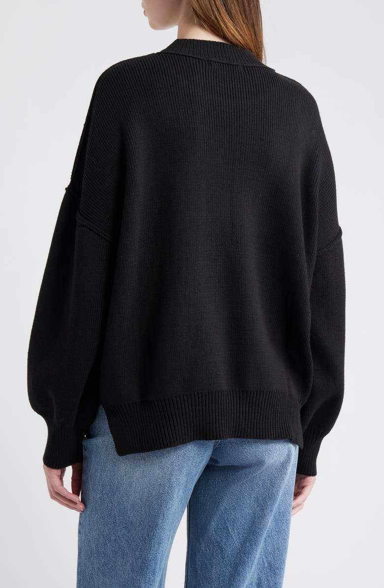 All in Favor Oversize Rib Sweater, Alternate, color, Black
