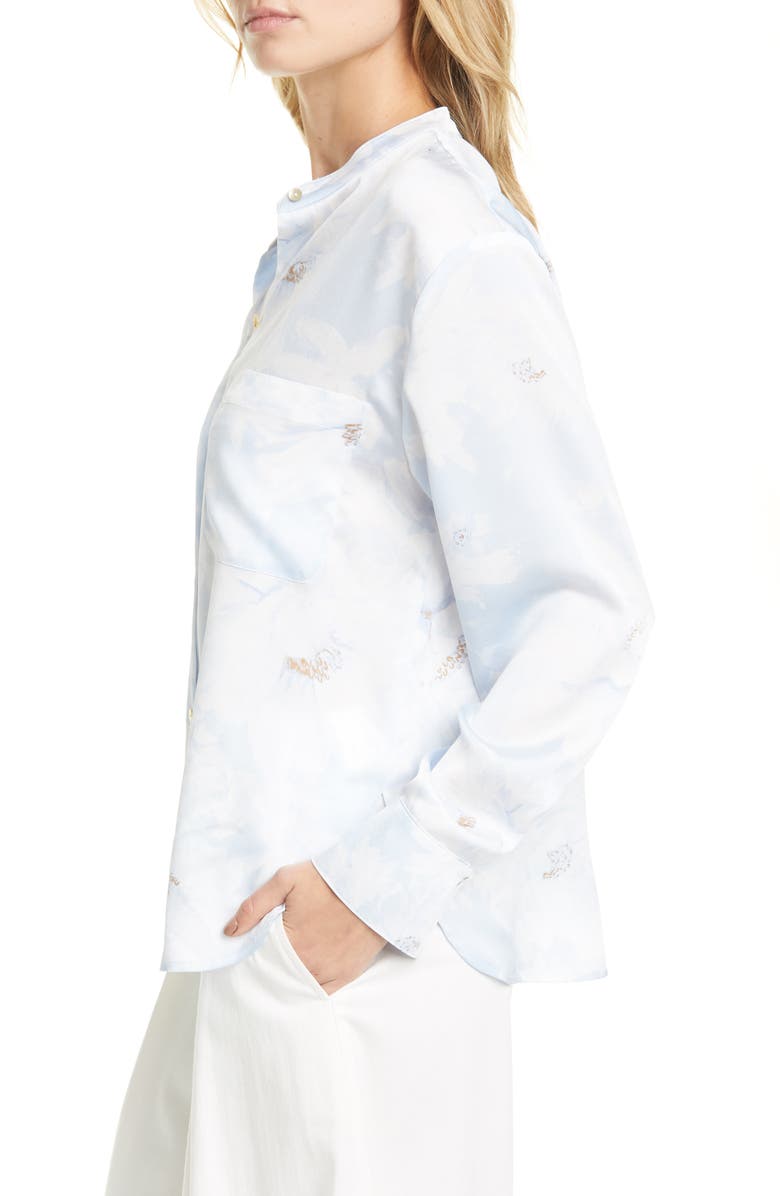 Vince Magnolia Band Collar Blouse, Alternate, color,