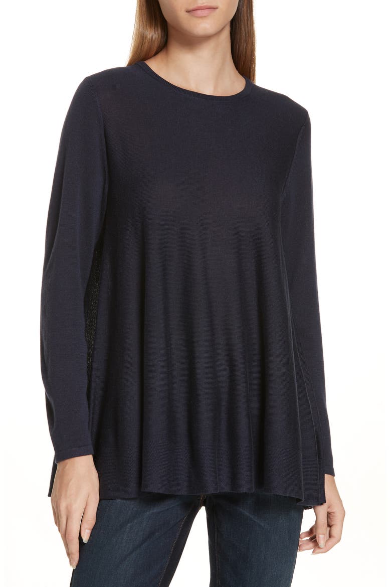 Tencel® Lyocell & Silk Sweater, Main, color, MIDNIGHT