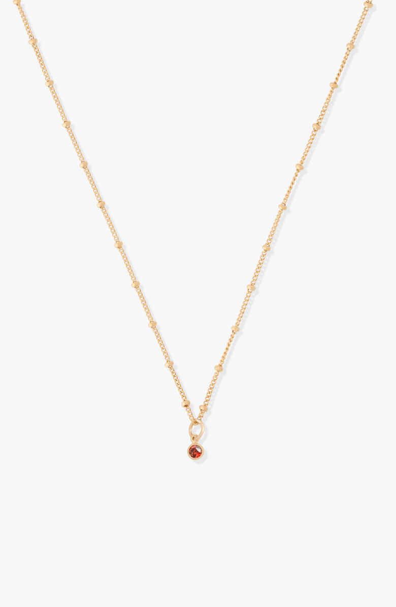 CUFFED BY NANO Birthstone 14k Gold Filled Necklace, Main, color, Gold February